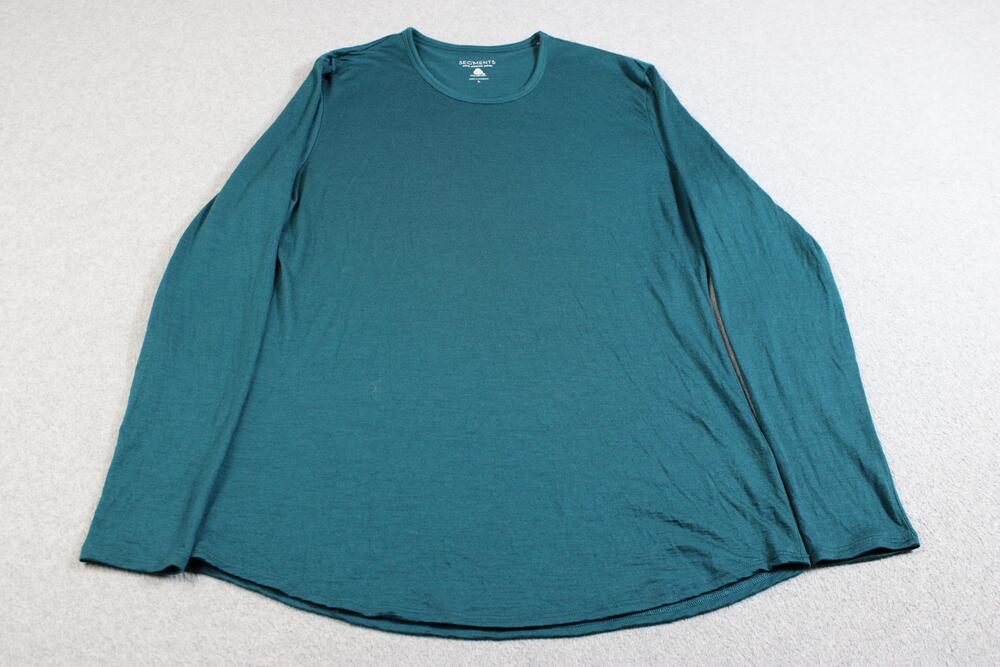 Segments Merino Wool Shirt Womens Large Green Long Sleeve Base Layer Hiking